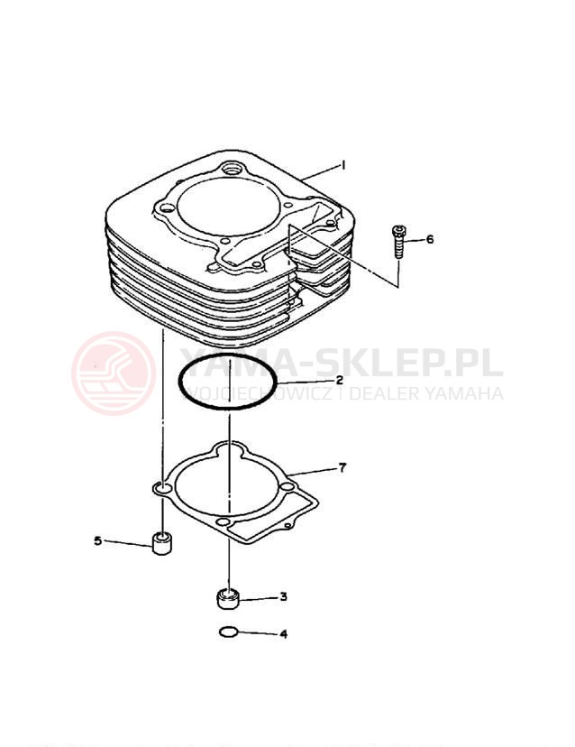 Schemat "cylinder" do Yamaha BIG BEAR 4WD YFM350FWB_