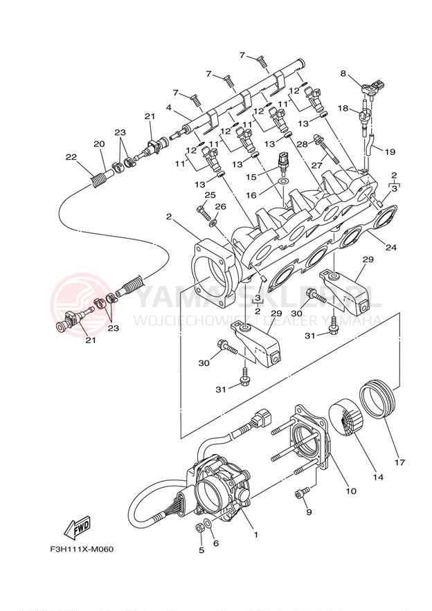 Schemat "Wtrysk paliwa" do Yamaha 212SS CALIFORNIA XAT1800CLN