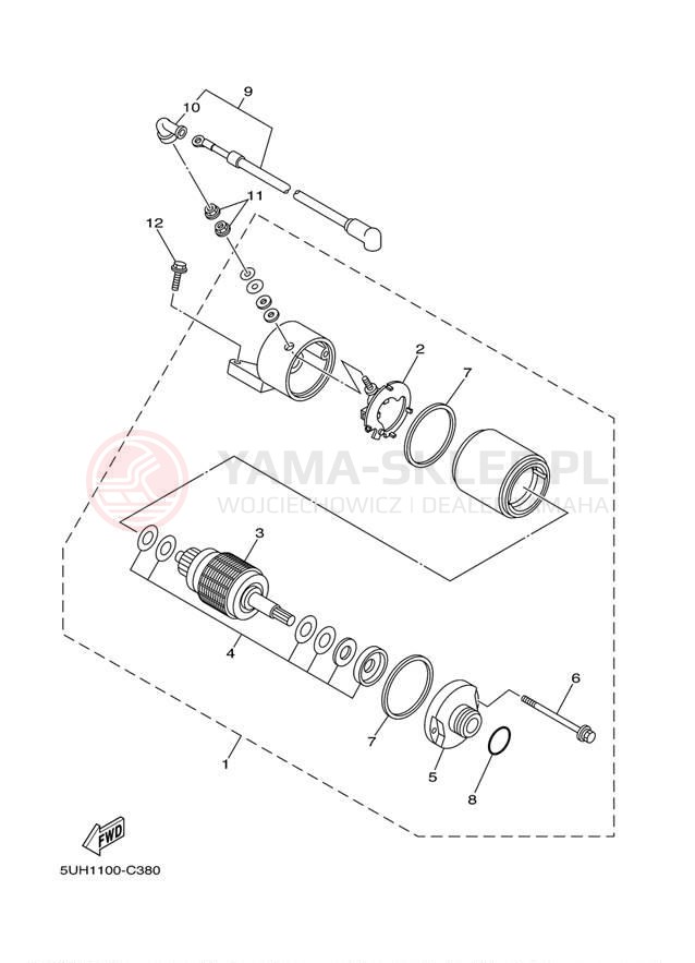 Schemat "rozrusznik" do Yamaha GRIZZLY 350 IRS YFM35FGIW