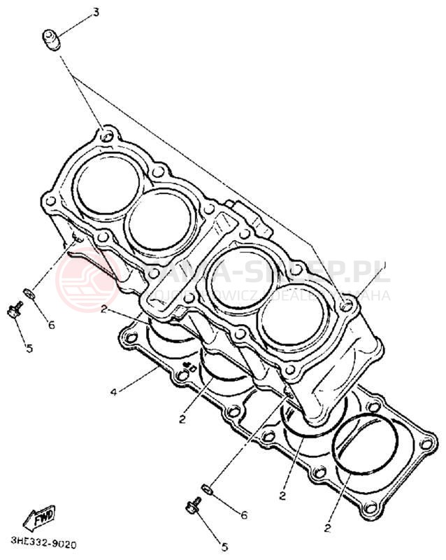 Schemat "cylinder" do Yamaha FZR600RAC