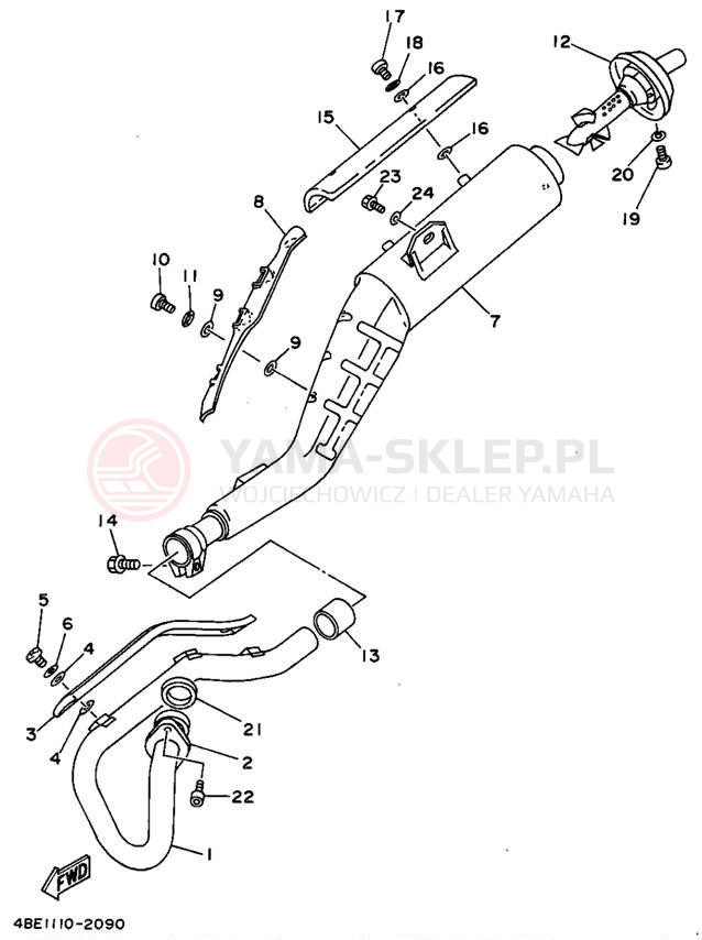 Schemat "Wydech końcowy" do Yamaha SEROW XT225F/XT225FC