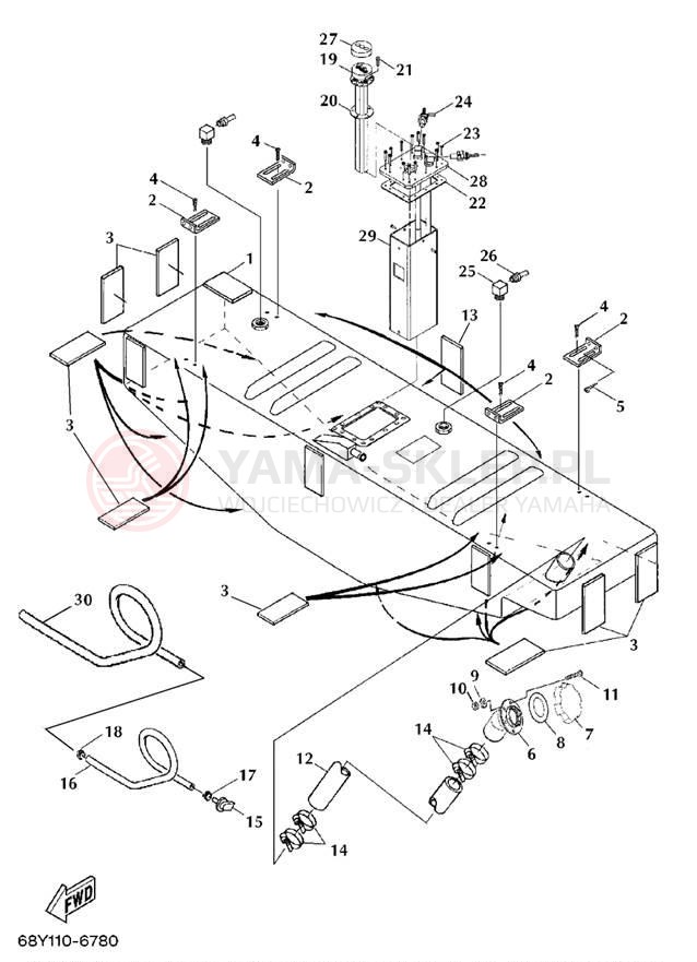 Schemat "zbiornik paliwa" do Yamaha AR210 LST1200DC