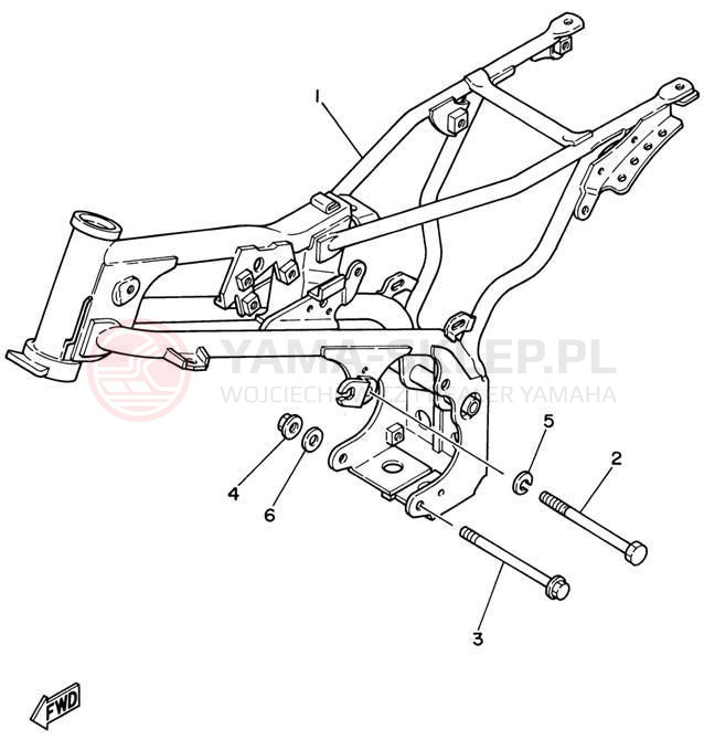 Schemat "rama" do Yamaha PW80 PW80P