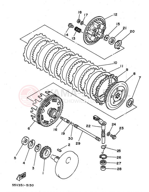 Schemat "sprzęgło" do Yamaha XT350KC/XT350K