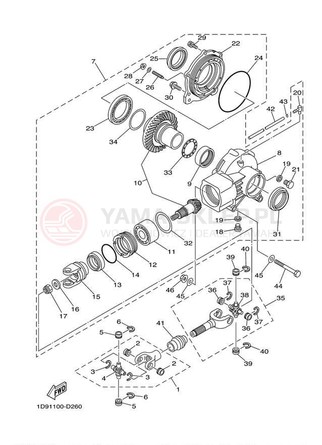 Schemat "Wał napędowy" do Yamaha KODIAK 450 4WD YFM45FAV