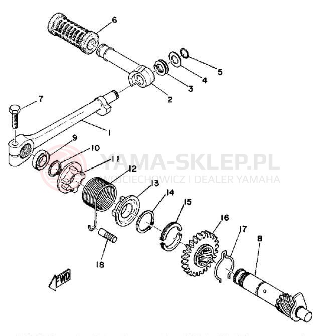 Schemat "kopniak" do Yamaha DT125B