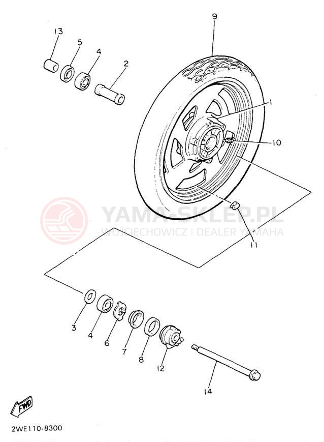 Schemat "Koło przód" do Yamaha V-MAX 1200 VMX12H/VMX12HC