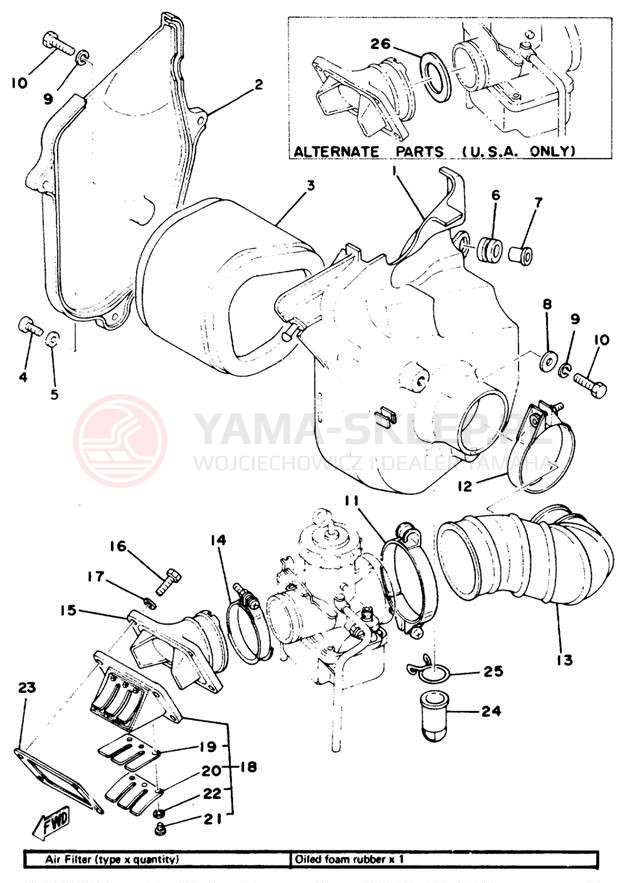 Schemat "Wtrysk paliwa" do Yamaha IT400D/IT250D