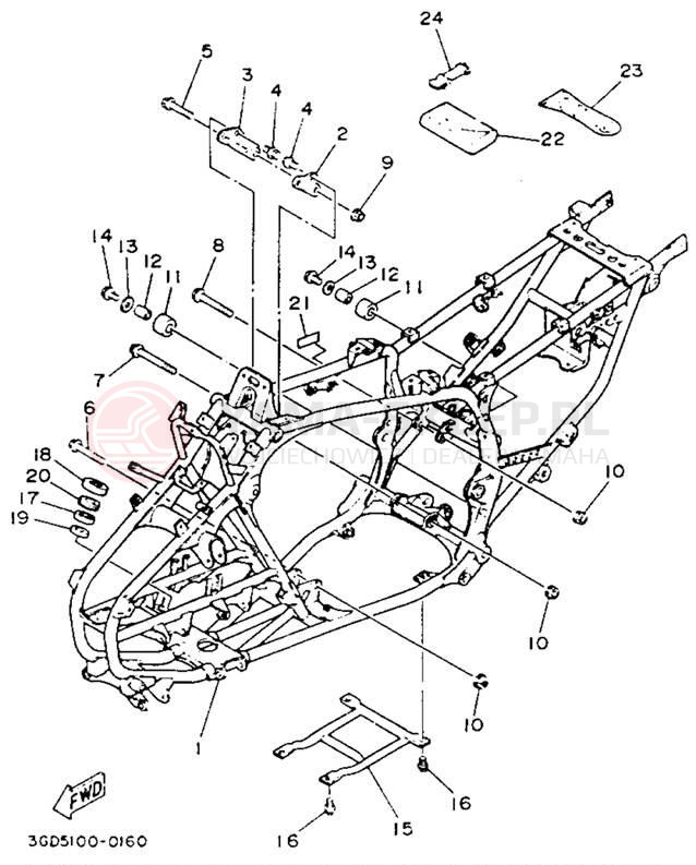 Schemat "rama" do Yamaha WARRIOR YFM350XE_M
