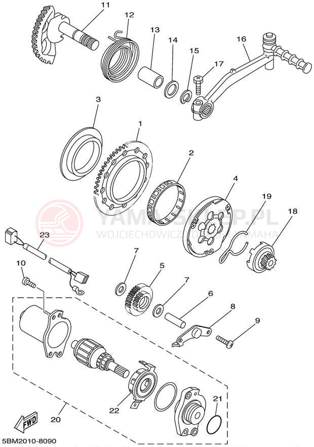 Schemat "rozrusznik" do Yamaha VINO YJ50RN
