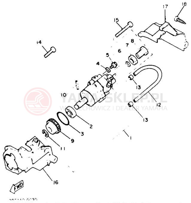Schemat "Pompa olejowa" do Yamaha Y-ZINGER PW50E