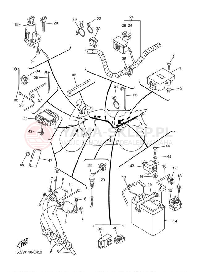 Schemat "układ elektryczny" do Yamaha FZ-1 FZS1S/FZS1SC