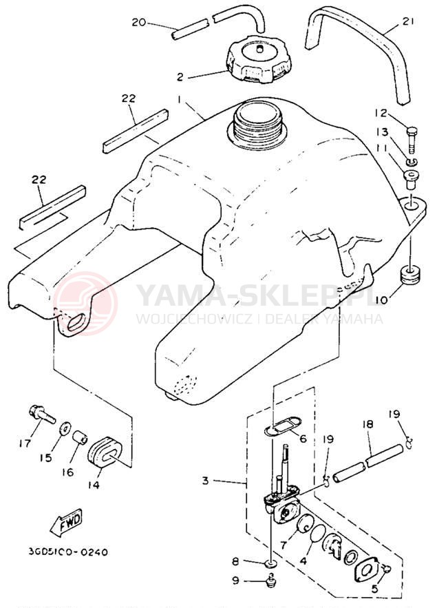 Schemat "zbiornik paliwa" do Yamaha WARRIOR YFM350XE_M