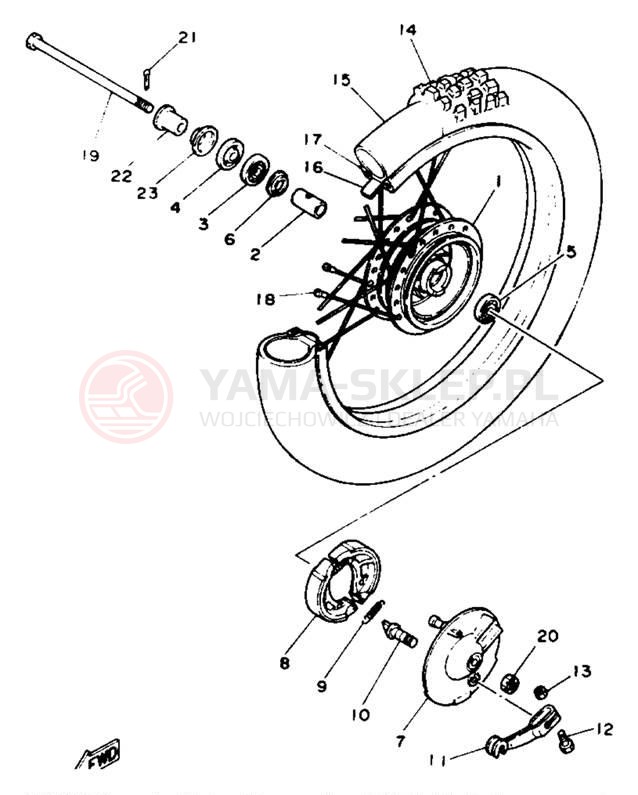 Schemat "Koło przód" do Yamaha Y-ZINGER PW80F