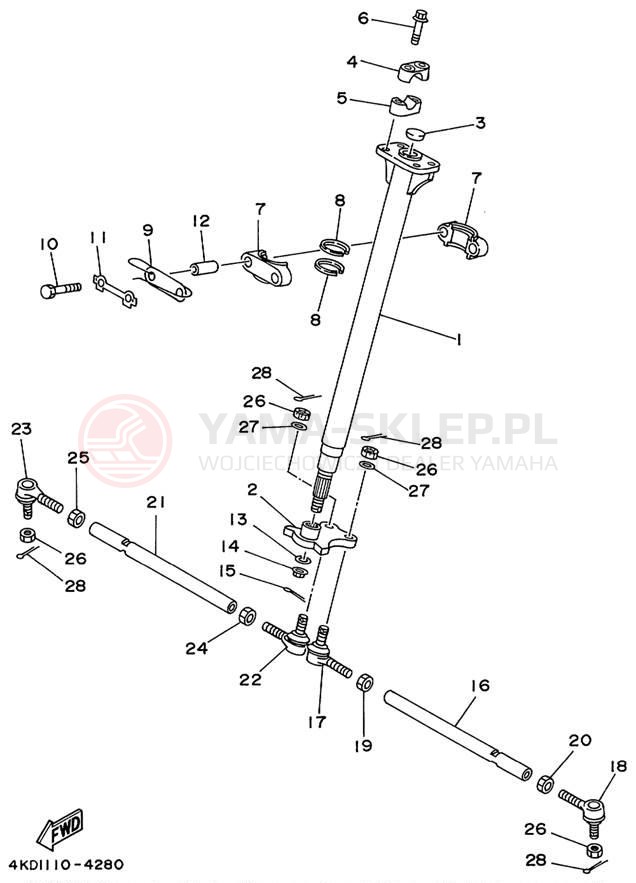 Schemat "Półki zawieszenia" do Yamaha TIMBERWOLF 4WD YFB250FWK