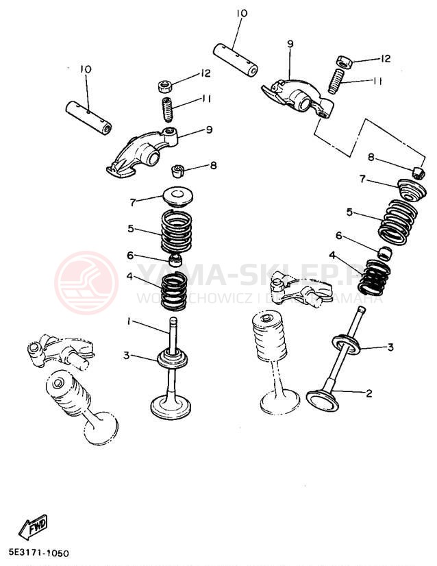 Schemat "zawory" do Yamaha VIRAGO 1100 XV1100G/XV1100GC