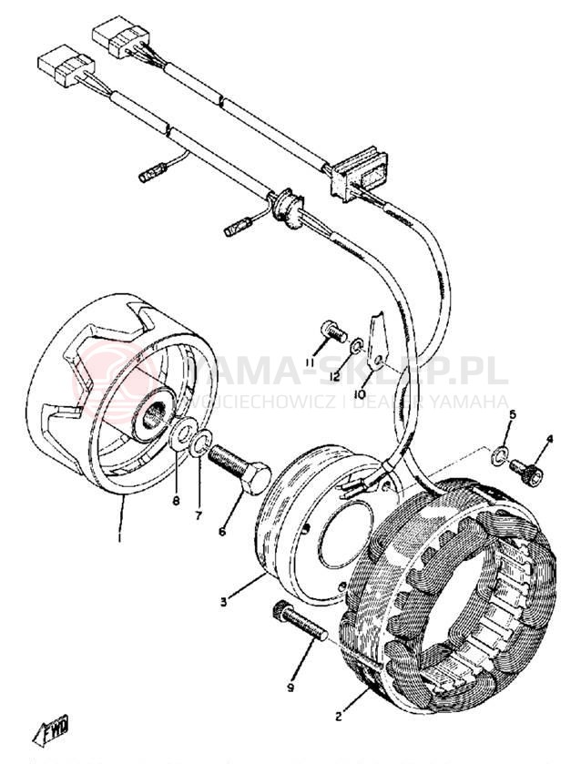 Schemat "Układ zapłonowy" do Yamaha TX500A