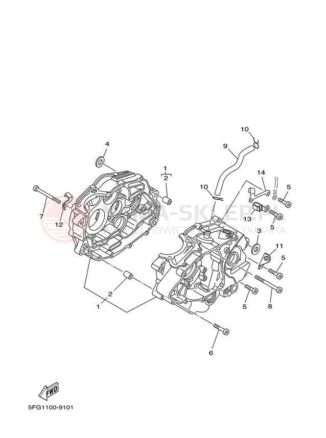 Schemat "Obudowa silnika" do Yamaha TT-R225 TTR225S/TTR225SC