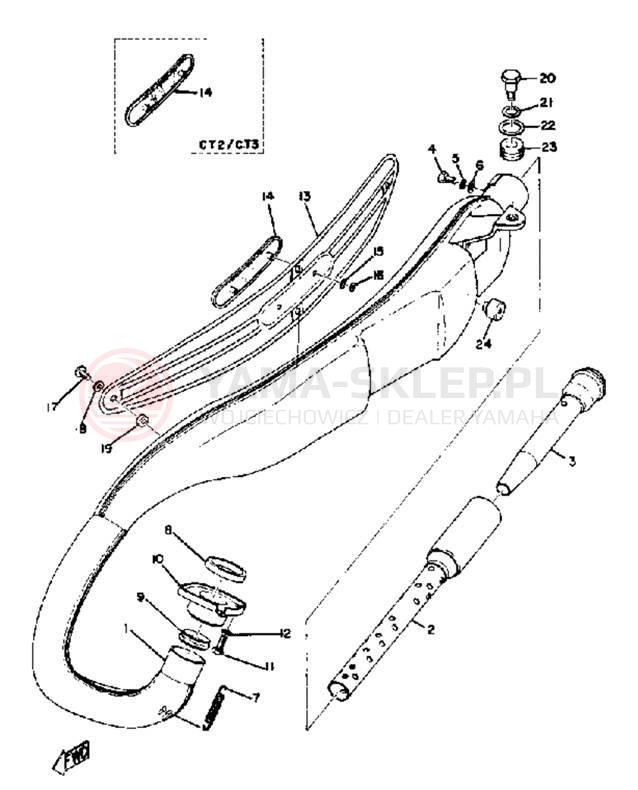 Schemat "Wydech końcowy" do Yamaha AT3_CT3 AT2/CT2