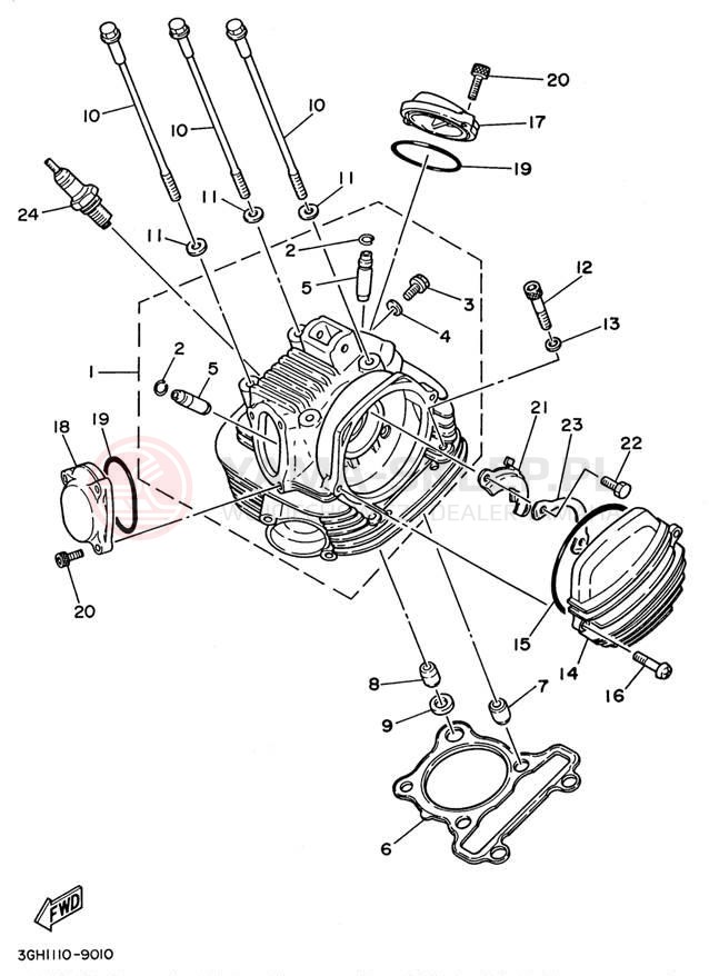 Schemat "głowica" do Yamaha YFB250H_MN/YFB250UH_M