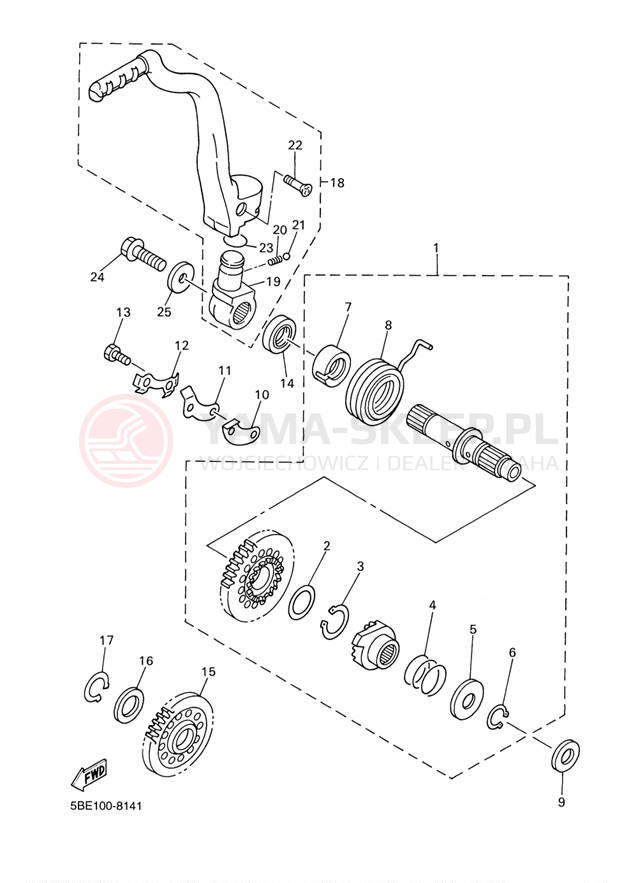 Schemat "rozrusznik" do Yamaha WR400F WR400FM