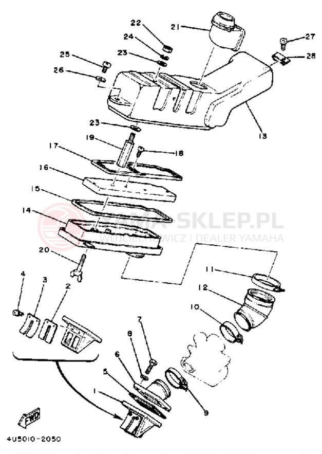 Schemat "Filtr powietrza" do Yamaha RX50L