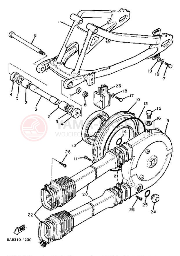 Schemat "wahacz" do Yamaha XV920RH