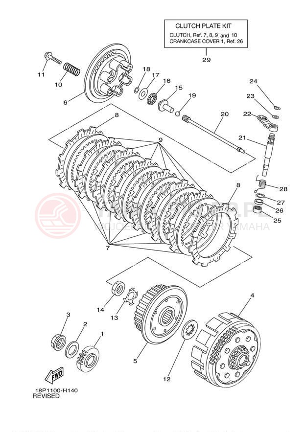 Schemat "sprzęgło" do Yamaha YFZ450R YFZ450RZL