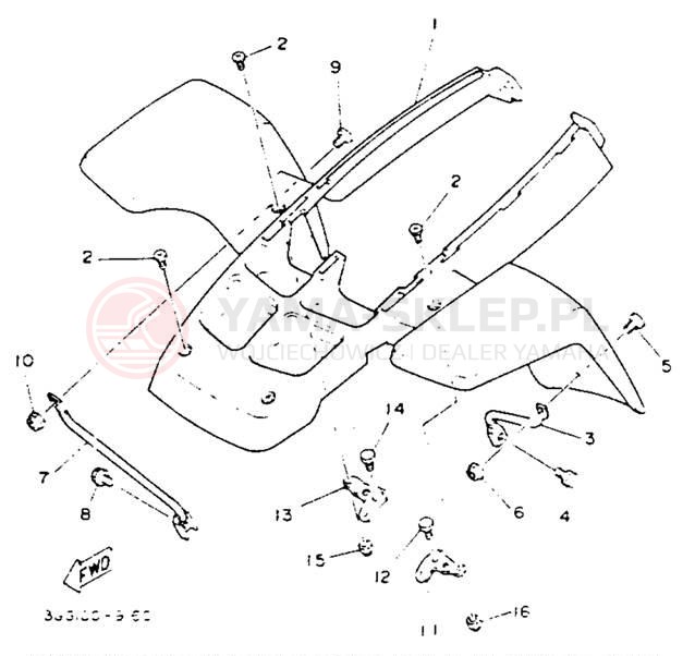Schemat "Przedni błotnik" do Yamaha BANSHEE YFZ350E