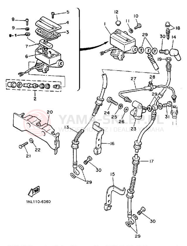 Schemat "Pompa hamulcowa przednia" do Yamaha XVZ13DSC/XVZ13DS