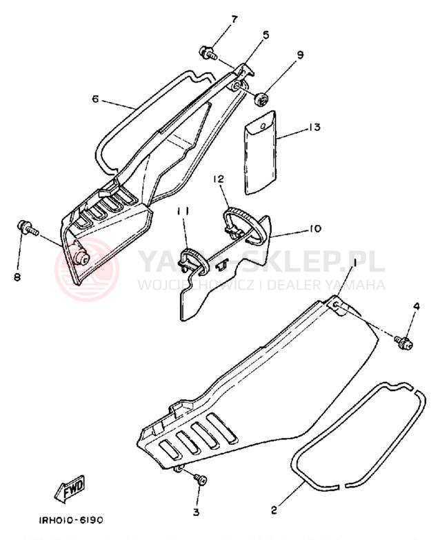 Schemat "Pokrywa boczna" do Yamaha TT225T