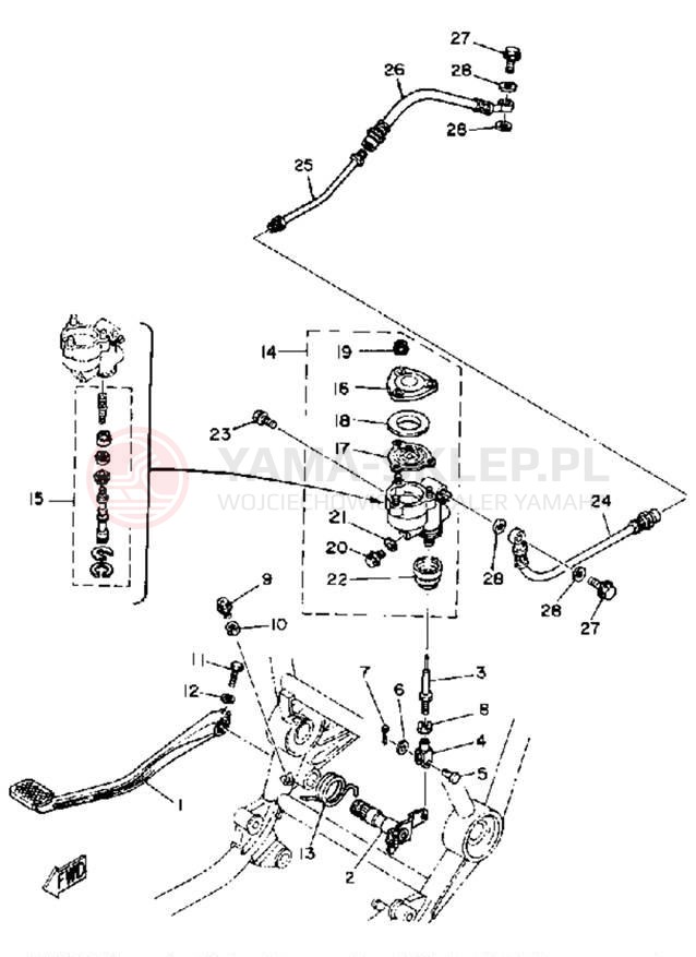 Schemat "hamulec" do Yamaha XS1100SG
