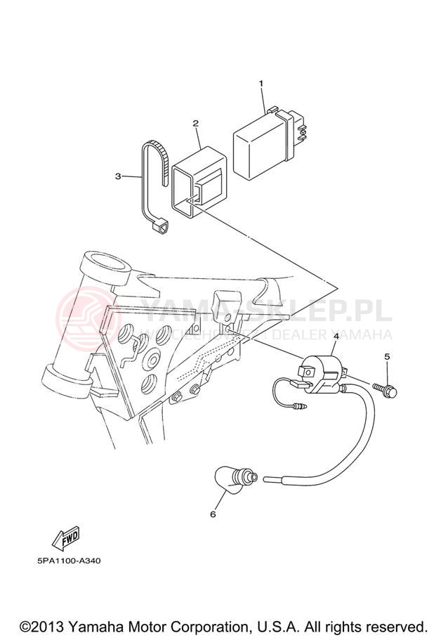 Schemat "układ elektryczny" do Yamaha YZ85 YZ85V