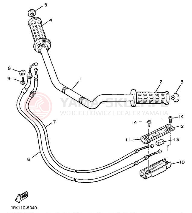 Schemat "Kierownica i osprzęt" do Yamaha V MAX 1200 VMX12N/VMX12NC