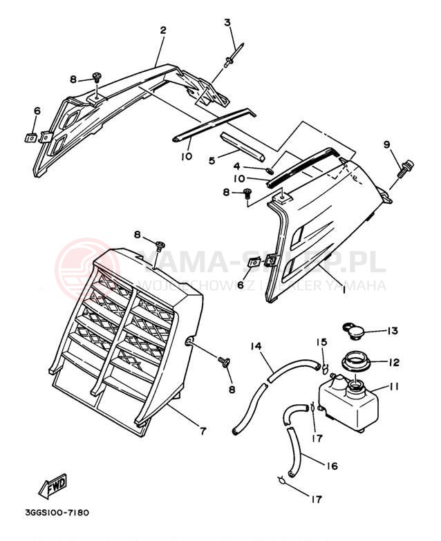 Schemat "Pokrywa boczna" do Yamaha BANSHEE YFZ350K