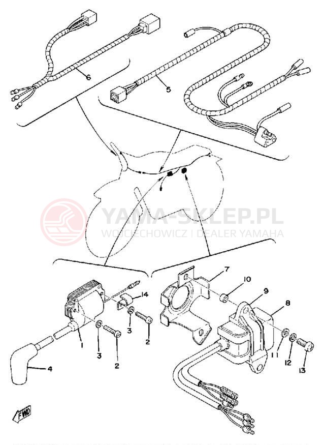 Schemat "układ elektryczny" do Yamaha IT400C
