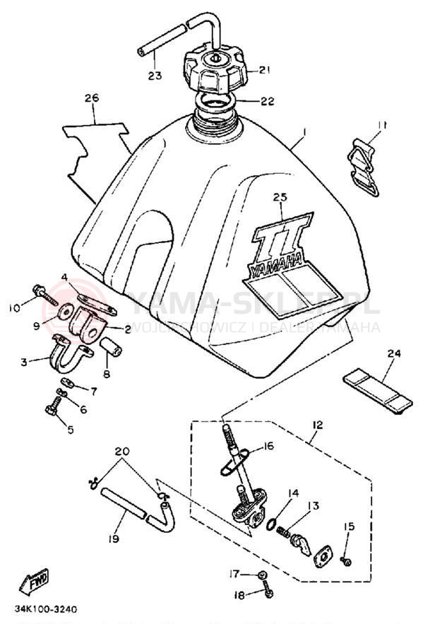 Schemat "zbiornik paliwa" do Yamaha TT600K