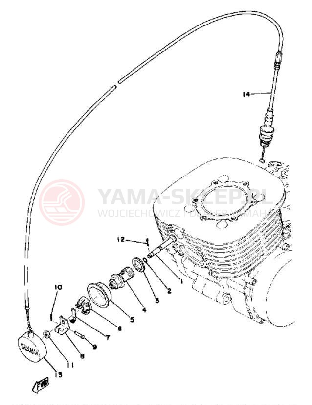 Schemat "Zawór dekompresujący" do Yamaha DT250C/DT400C