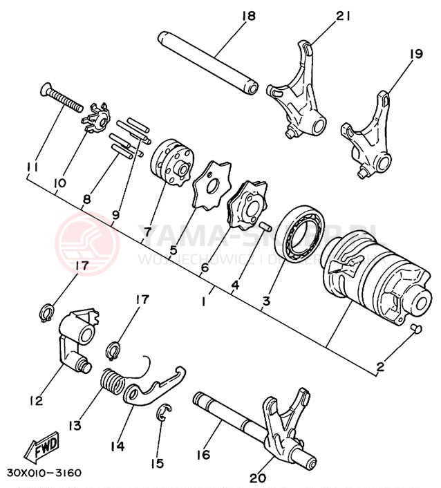 Schemat "Wodziki, automat" do Yamaha XT350L/XT350LC