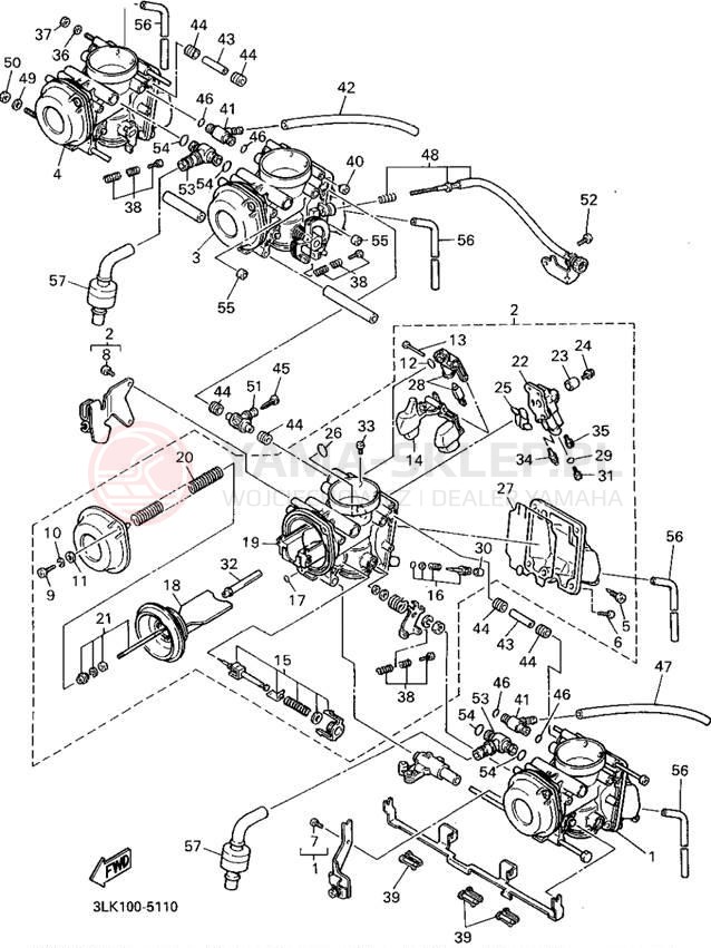 Schemat "Gaźnik" do Yamaha FZR1000G/FZR1000GC