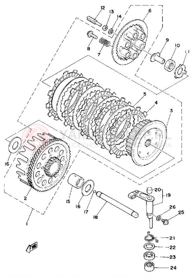 Schemat "sprzęgło" do Yamaha IT250F