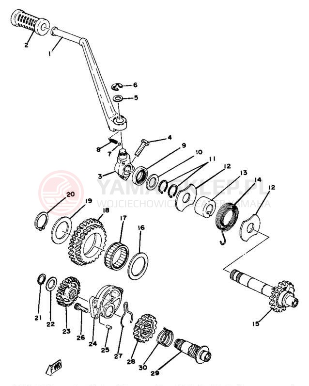 Schemat "kopniak" do Yamaha XS750SE
