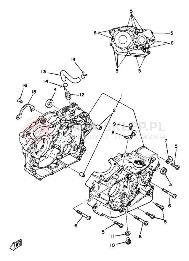 Schemat "Obudowa silnika" do Yamaha XT250J