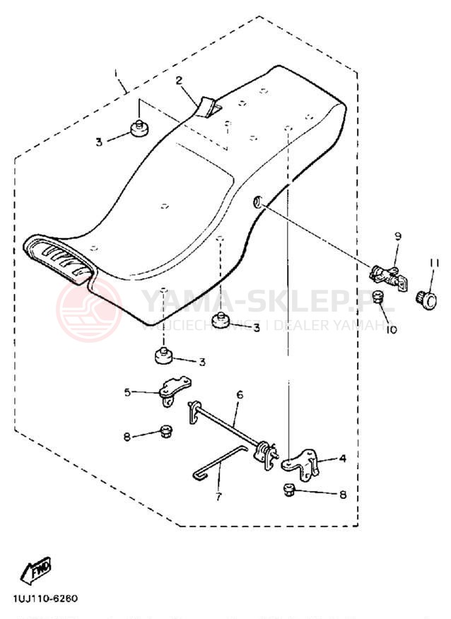 Schemat "siedzenie" do Yamaha RADIAN YX600UC/YX600U