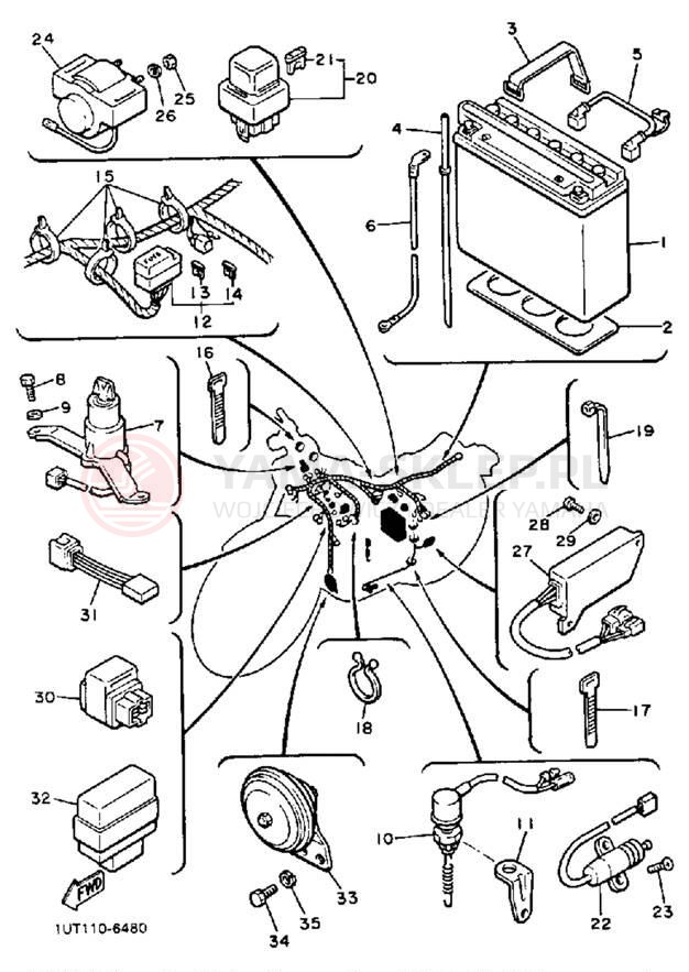 Schemat "układ elektryczny" do Yamaha V-MAX 1200 VMX12SC/VMX12S