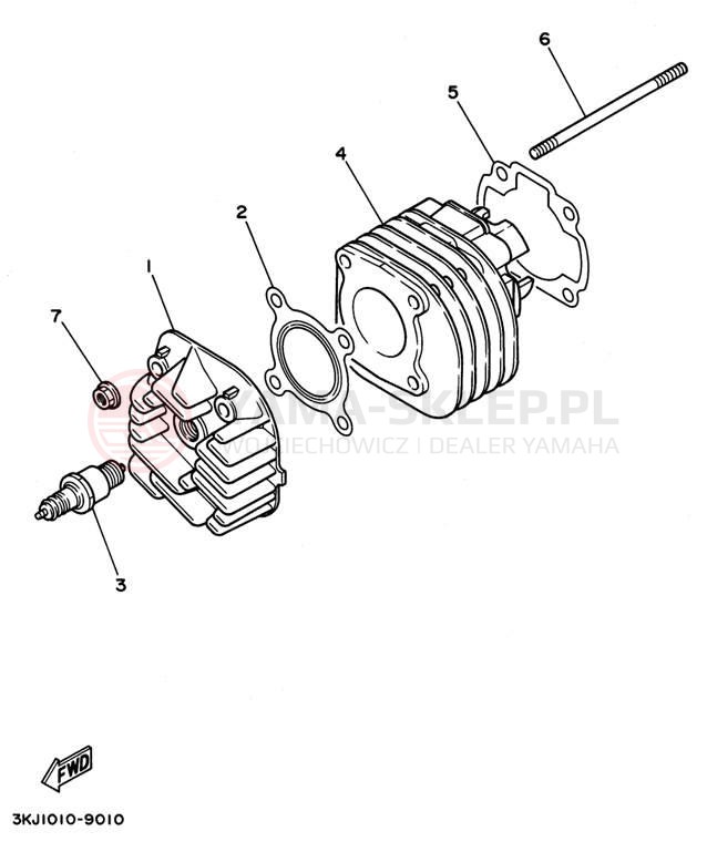 Schemat "głowica" do Yamaha JOG CY50H
