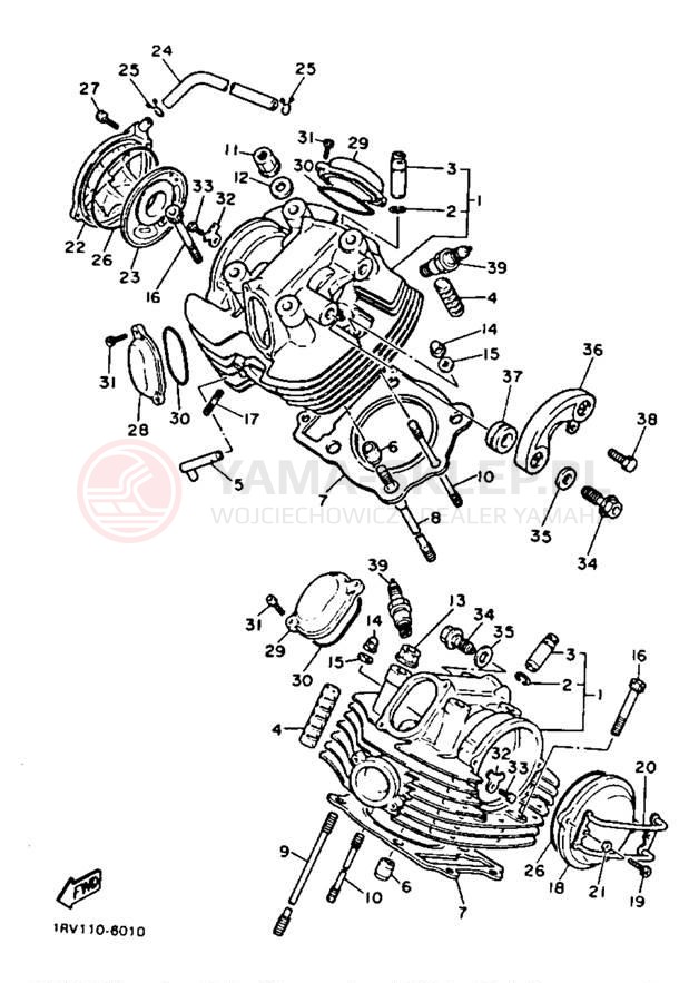 Schemat "głowica" do Yamaha VIRAGO 750 XV750B/XV750BC