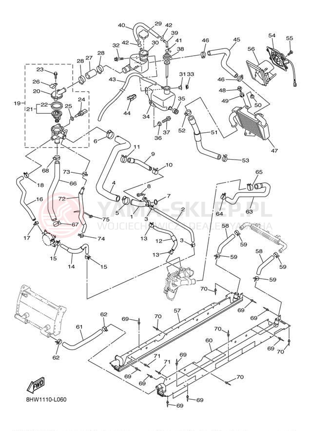 Schemat "Układ chlodzenia" do Yamaha VECTOR LTX RS90PLTBB/RS90PLTBR