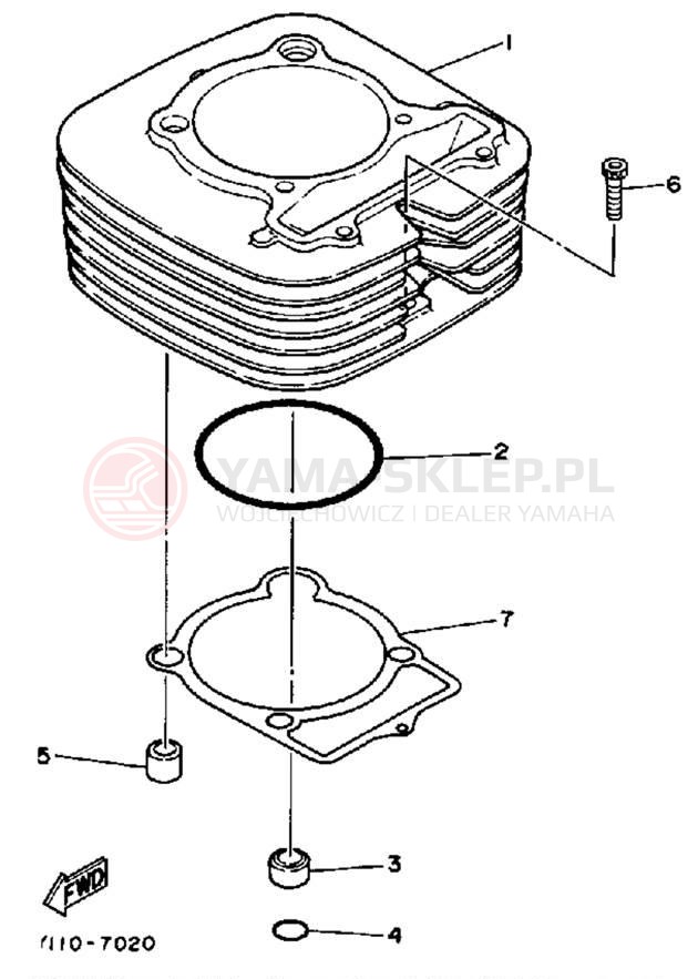 Schemat "cylinder" do Yamaha MOTO-4 YFM350ERW