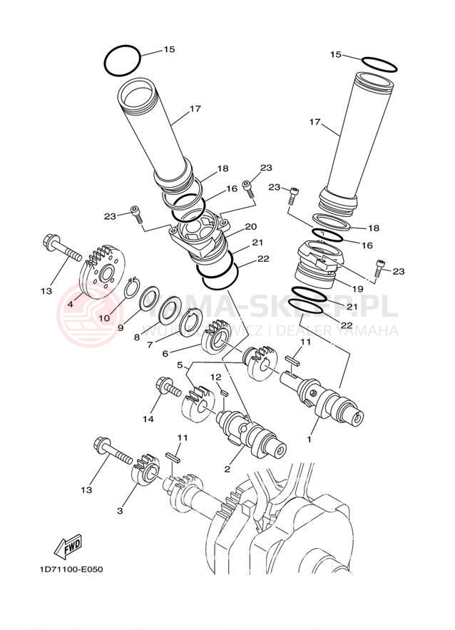 Schemat "Rozrząd - łańcuszek" do Yamaha ROADLINER S XV19SV/XV19SVC